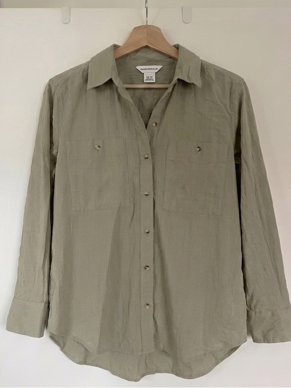 Club Monaco Sage Green Long-Sleeve Button Shirt